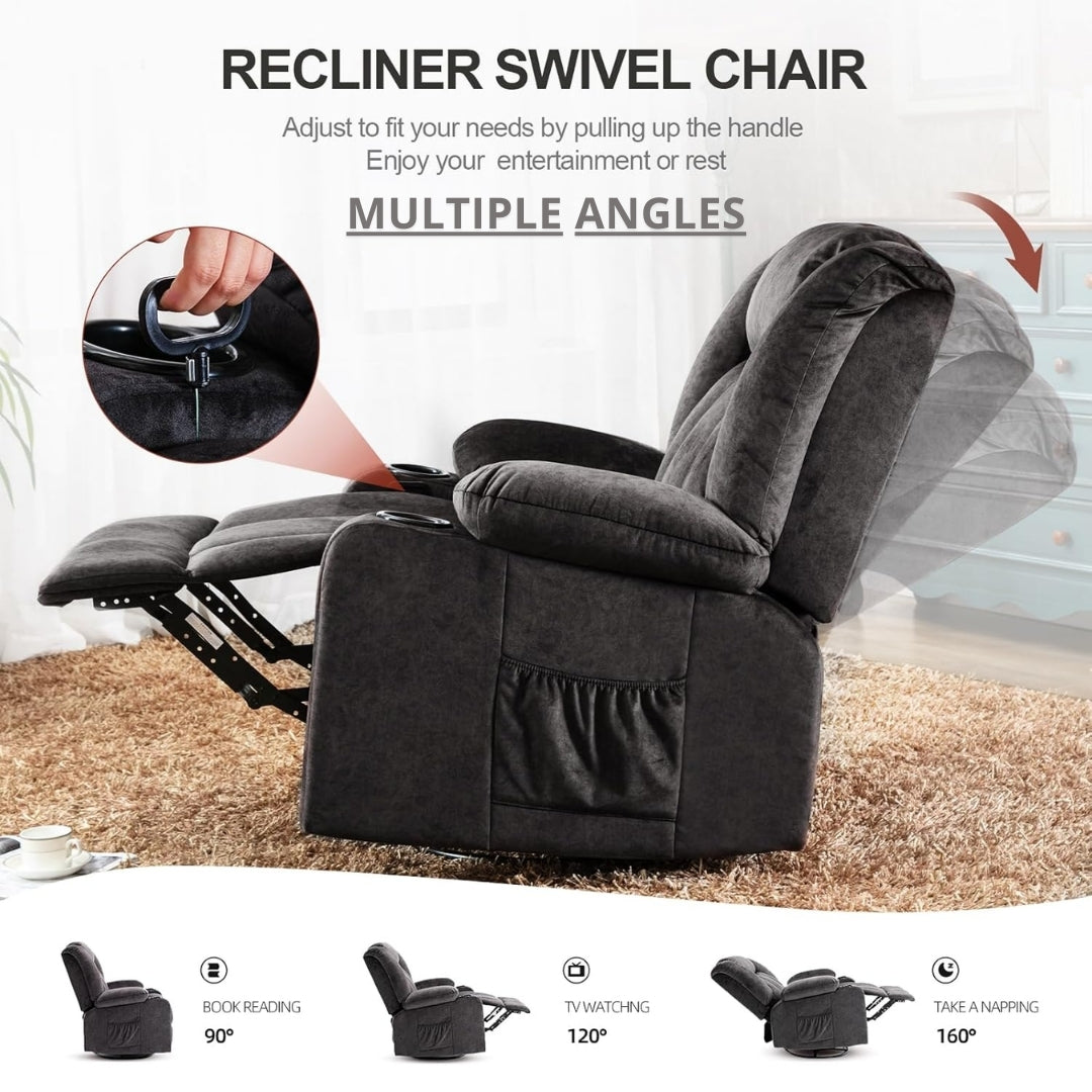 360° Swivel Rocker Glider Recliner for Heavy People