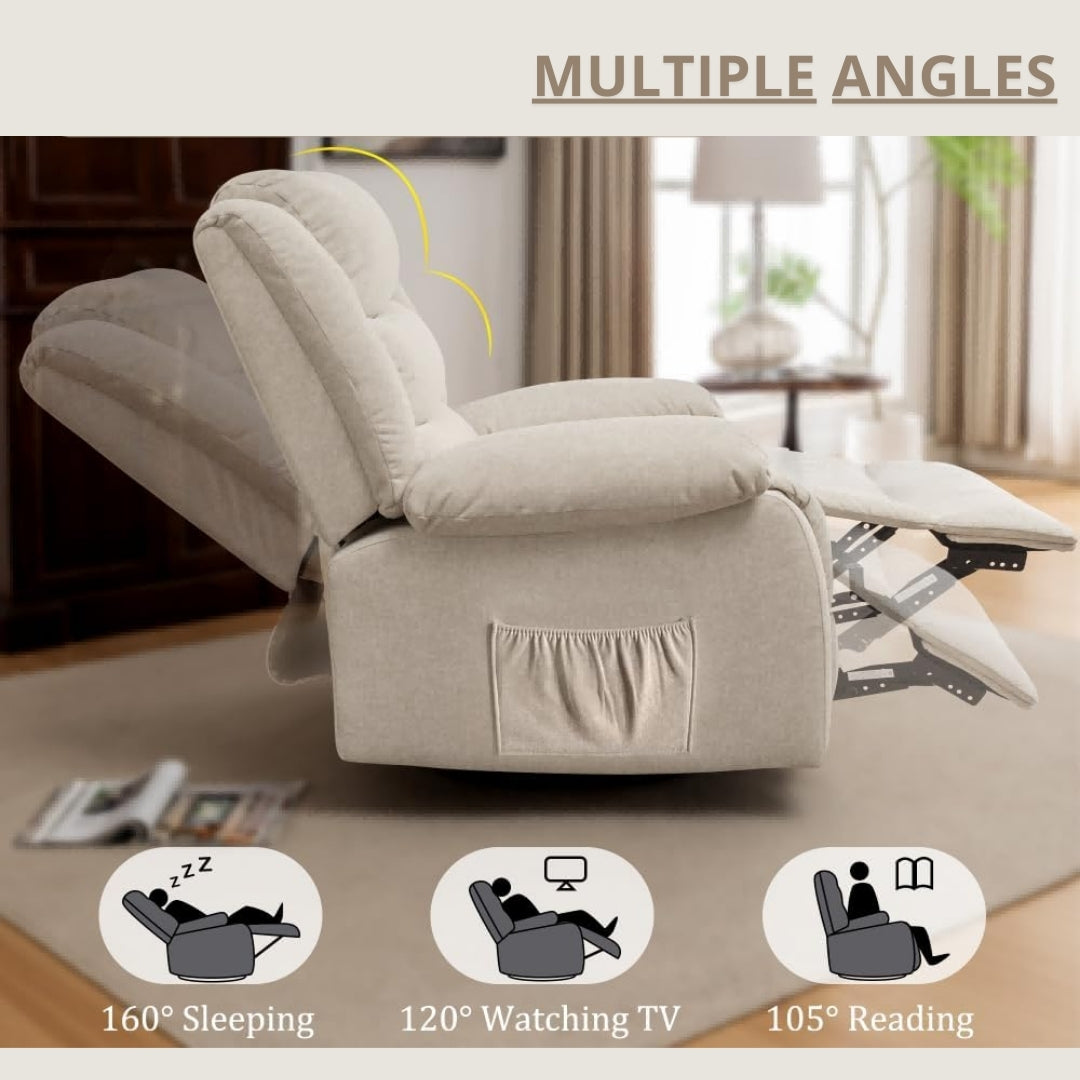 Large Rocker 360° Swivel Oversized Recliner