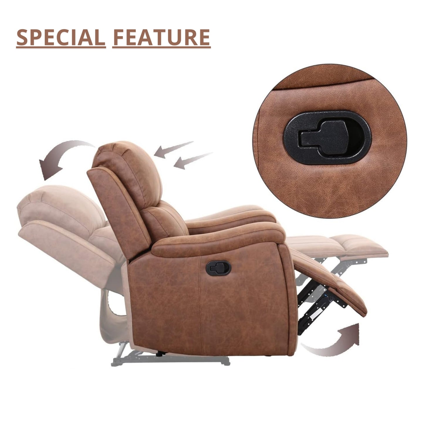 Classic and Traditional Manual Leather Recliner Chair