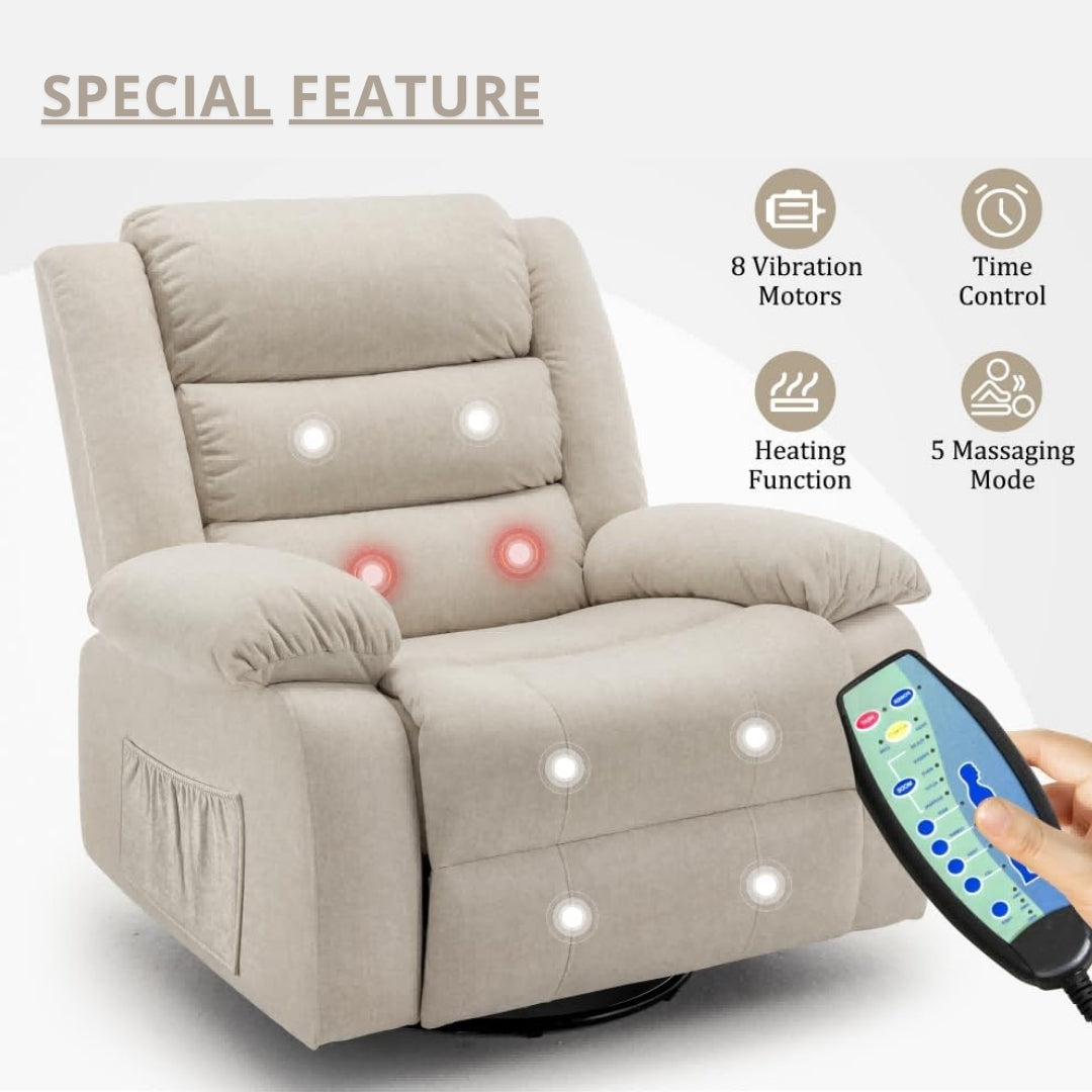 Large Rocker 360° Swivel Oversized Recliner