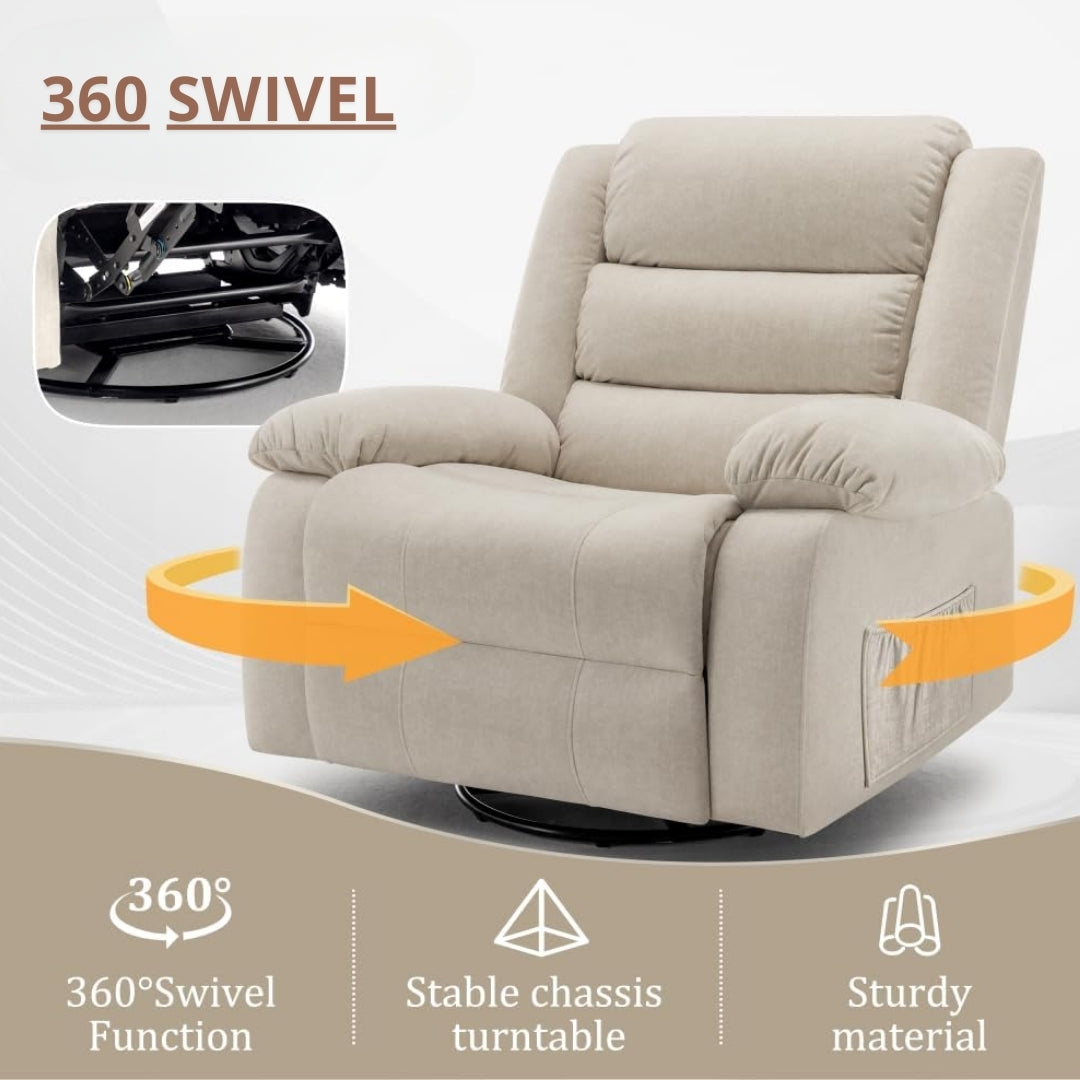 Large Rocker 360° Swivel Oversized Recliner