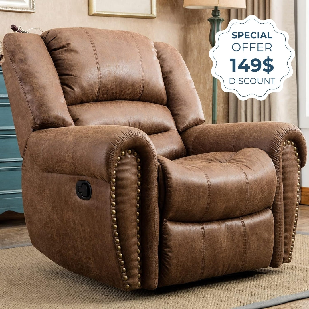Heavy Duty Leather Recliner (Classic and Traditional)