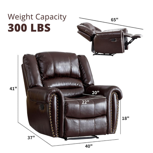 Heavy Duty Leather Recliner (Classic and Traditional)