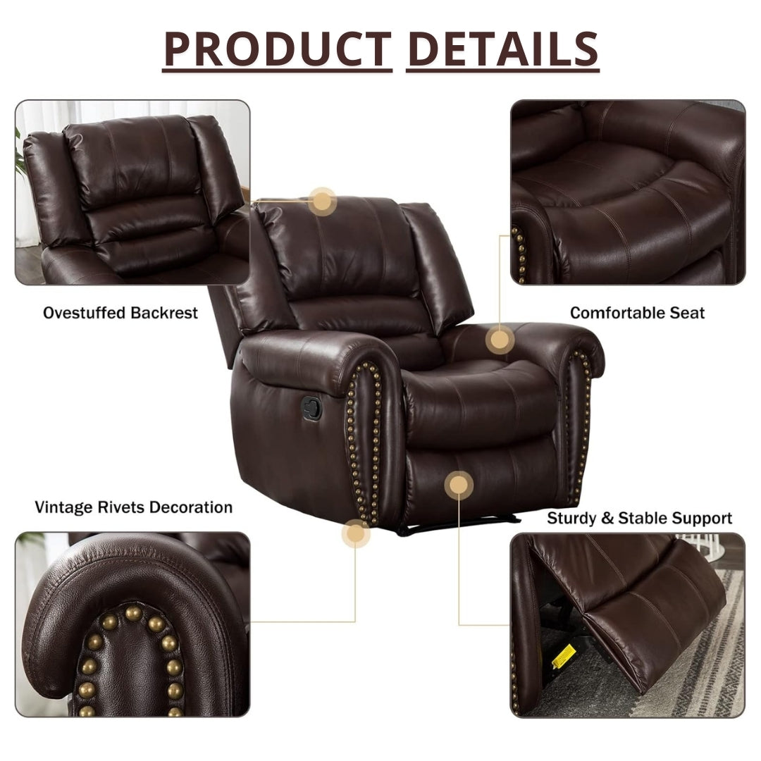 Heavy Duty Leather Recliner (Classic and Traditional)