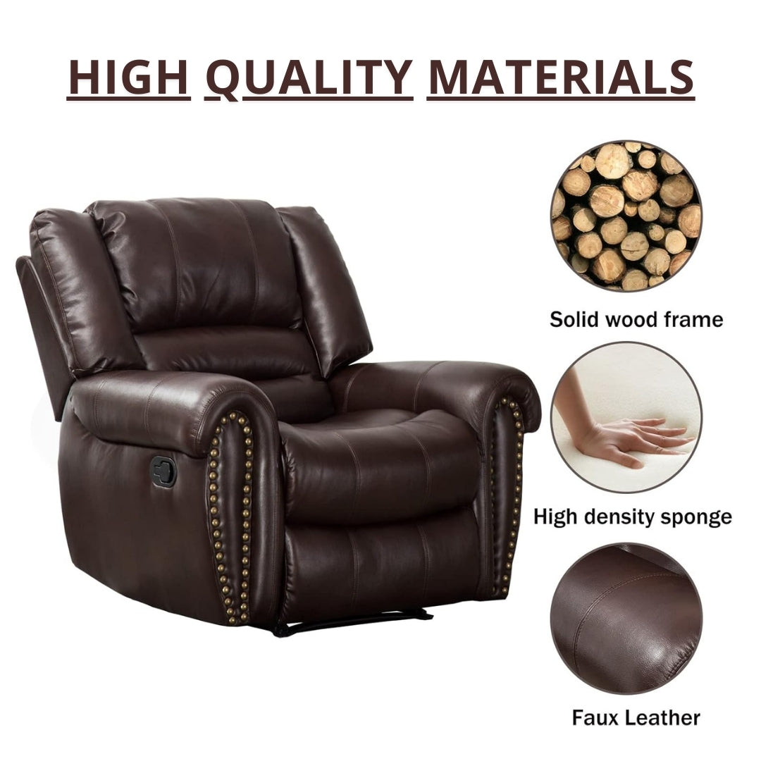 Heavy Duty Leather Recliner (Classic and Traditional)