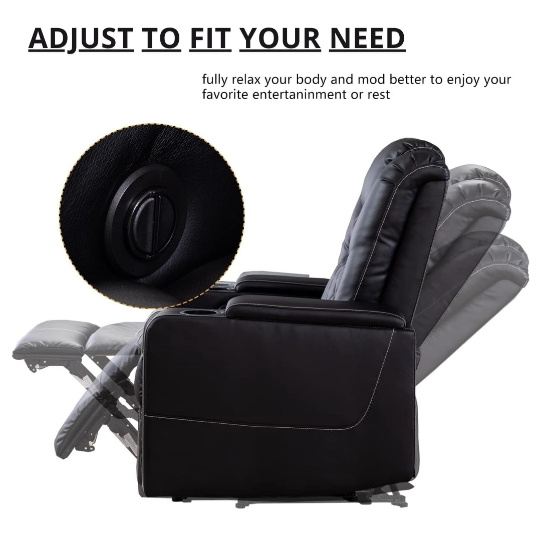 Electric Home Theater Leather Power Recliner Chair for Heavy Person