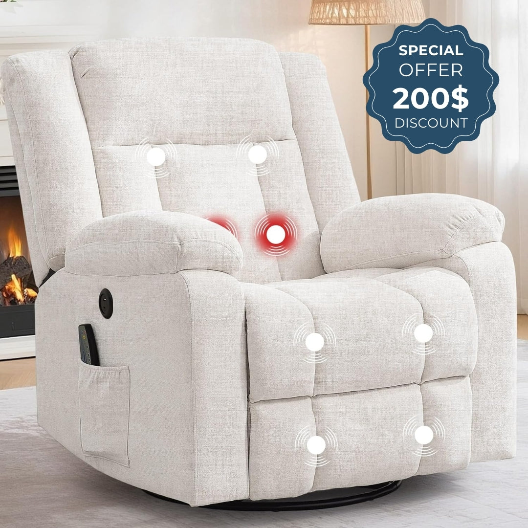 Heavy Duty Recliner with High Weight Capacity (360° Swivel & Rocking)