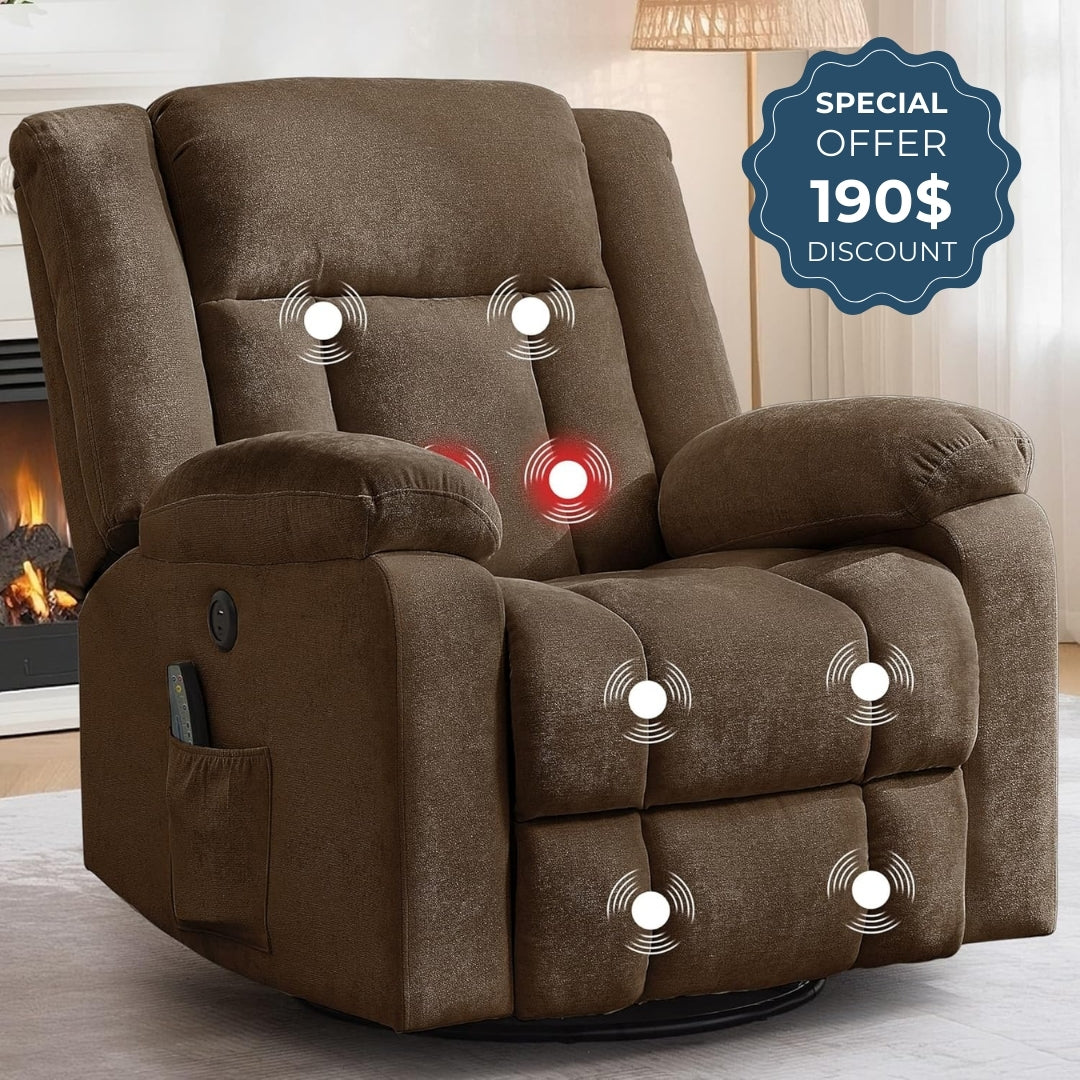 Heavy Duty Recliner with High Weight Capacity (360° Swivel & Rocking)