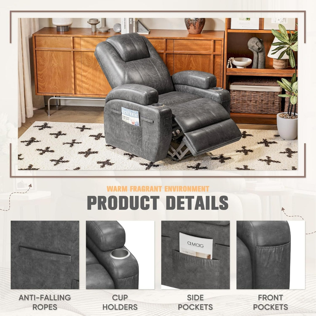 Power Heavy Duty Leather Recliner Chair
