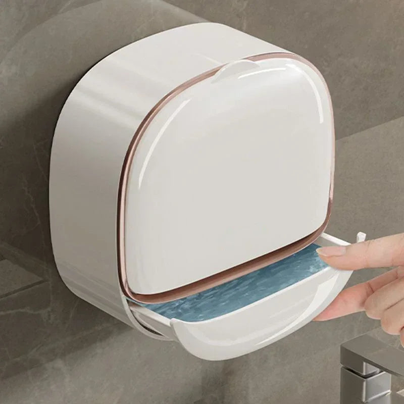 1-10Pcs Soap Wall-Mounted Light Luxury Holder Punch-Free Soap Box Drain Laundry Soap for Easy Cleaning Non-punching