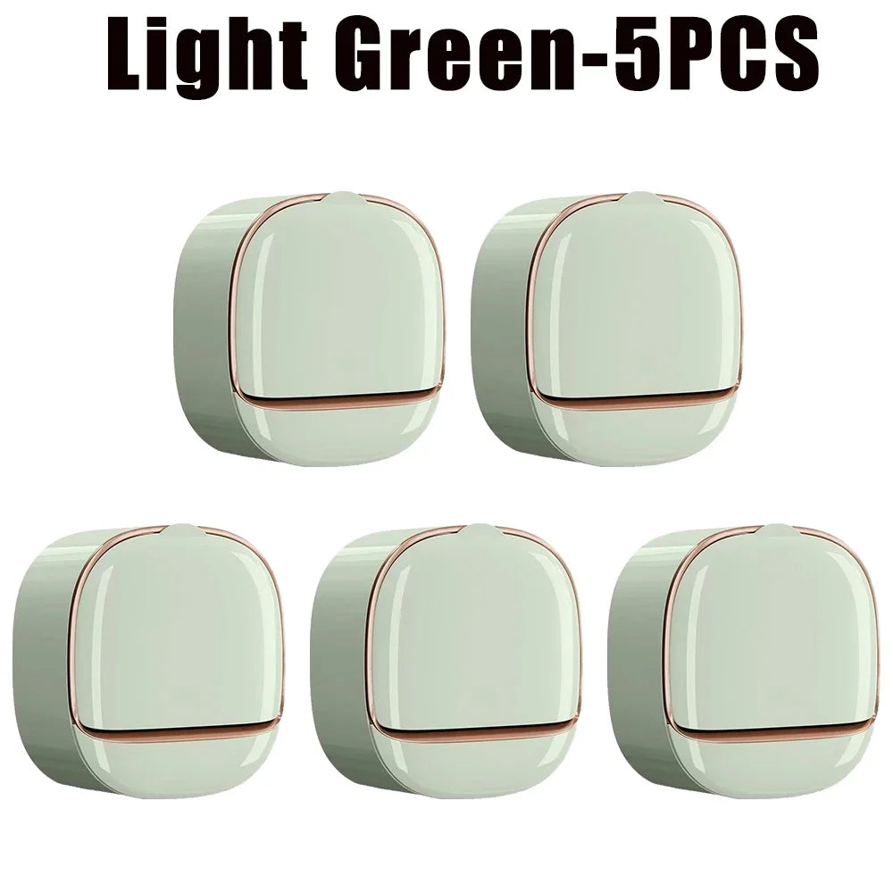 1-10Pcs Soap Wall-Mounted Light Luxury Holder Punch-Free Soap Box Drain Laundry Soap for Easy Cleaning Non-punching