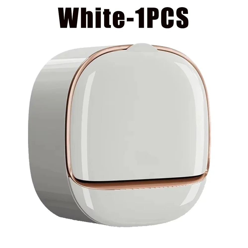 1-10Pcs Soap Wall-Mounted Light Luxury Holder Punch-Free Soap Box Drain Laundry Soap for Easy Cleaning Non-punching