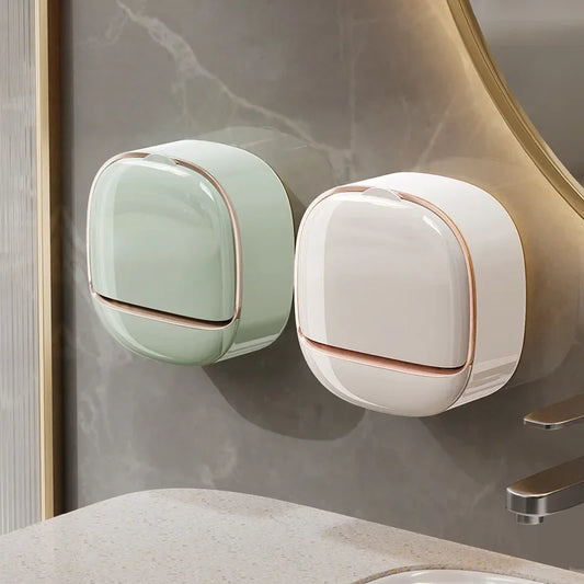 1-10Pcs Soap Wall-Mounted Light Luxury Holder Punch-Free Soap Box Drain Laundry Soap for Easy Cleaning Non-punching