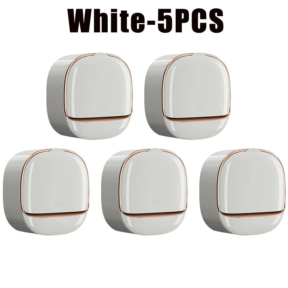 1-10Pcs Soap Wall-Mounted Light Luxury Holder Punch-Free Soap Box Drain Laundry Soap for Easy Cleaning Non-punching