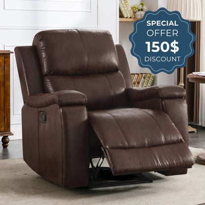 Classic and Traditional Manual Leather Recliner Chair