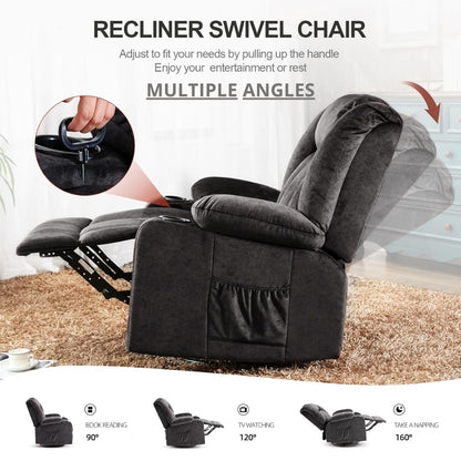 360° Swivel Rocker Glider Recliner for Heavy People