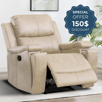 Classic and Traditional Manual Leather Recliner Chair