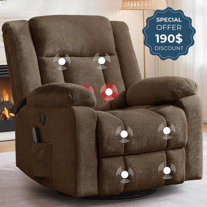Heavy Duty Recliner with High Weight Capacity (360° Swivel & Rocking)