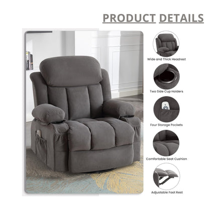 Oversized Power Recliner with Vibration Massage & Lumbar Heating