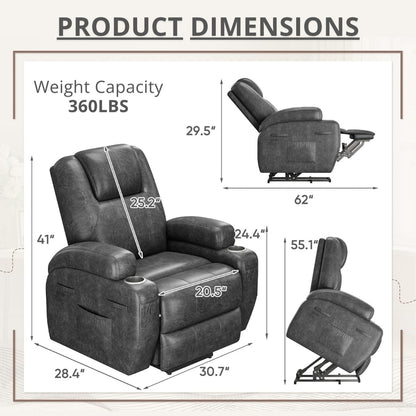 Power Lift Heavy-Duty Leather Recliner