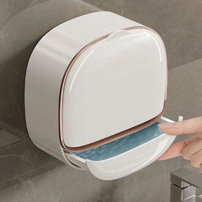 1-10Pcs Soap Wall-Mounted Light Luxury Holder Punch-Free Soap Box Drain Laundry Soap for Easy Cleaning Non-punching