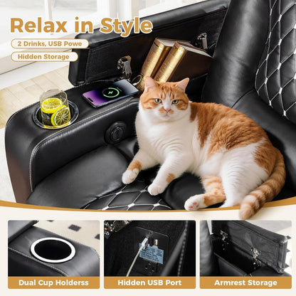 Electric Theater Seating PU Leather Recliner For Heavy Person